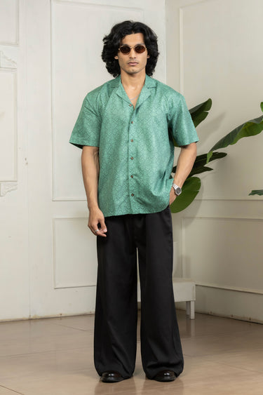 The “Inferno Veil" Cuban Collared Shirt