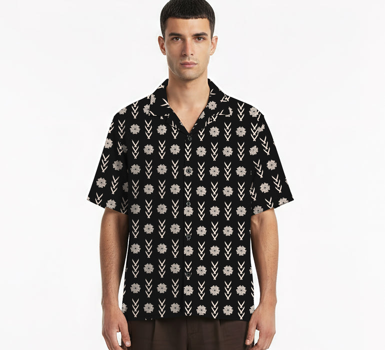 The "Echoes in Order" Cuban Collared Shirt