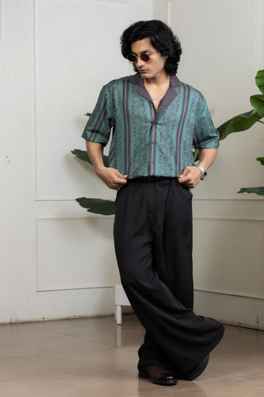 The "Celestial Descent" Cuban Collared Shirt