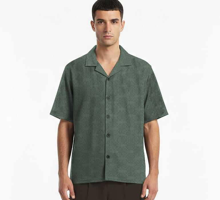 The “Inferno Veil" Cuban Collared Shirt
