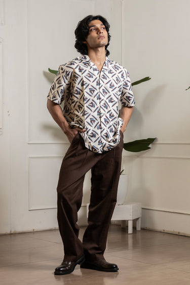 The "Mythikaya" Cuban Collared Shirt - Peach