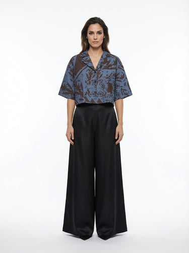 The "Cosmic Chaos" Cuban Collared Cropped Shirt
