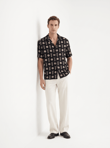 The "Echoes in Order" Cuban Collared Shirt