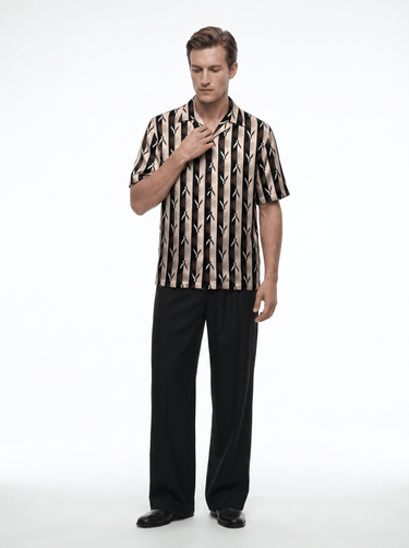 The "Falling Halves" Cuban Collared Shirt