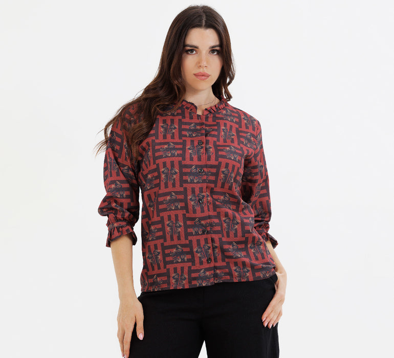 The "Mireaux II" Frill Top - Red