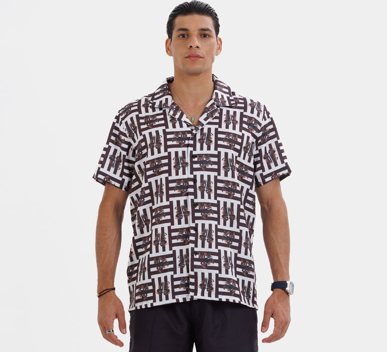 The "Mireaux II" Cuban Collared Shirt - White