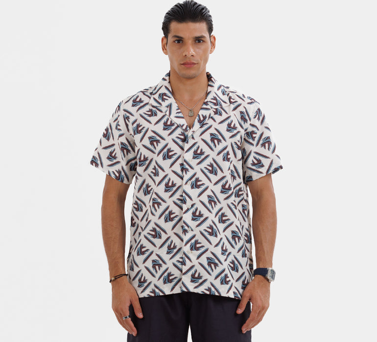 The "Mythikaya" Cuban Collared Shirt - Peach