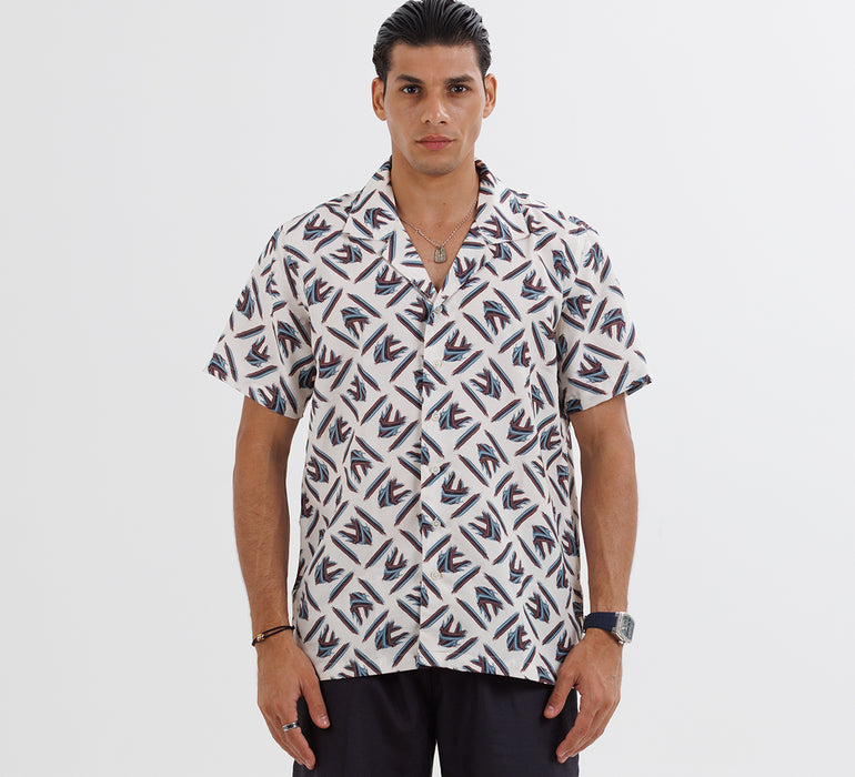 The "Mythikaya" Cuban Collared Shirt - Peach