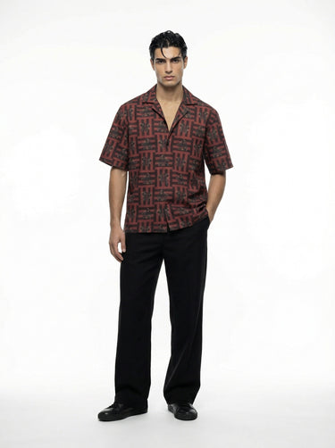 The "Mireaux II" Cuban Collared Shirt - Red