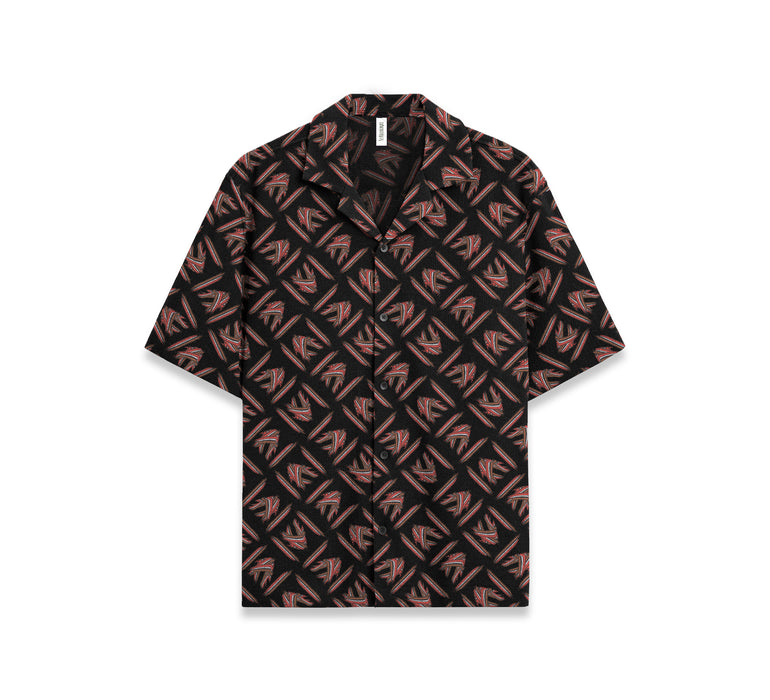 The "Mythikaya" Cuban Collared Shirt - Black