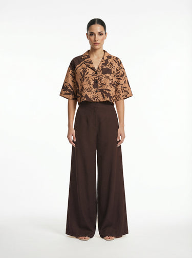 The "Cosmic Chaos" Cuban Collared Cropped Shirt