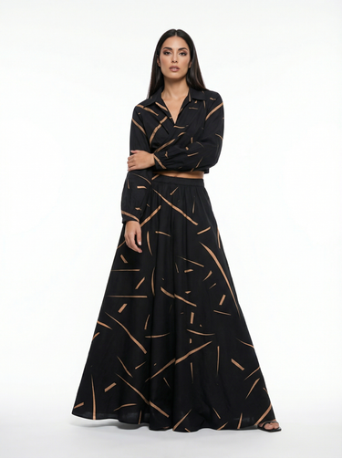 The "Rough Notes" Flared Skirt